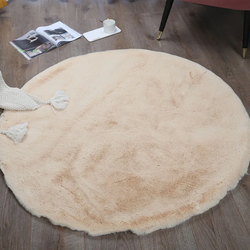 Click Chinese Style Custom Shaped Non-slip Faux Sheep Skin Fur Modern Kid Rug For Fluffy Furry Living Room Carpet