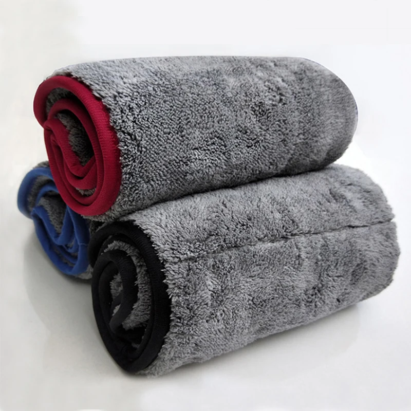 
High quality microfiber car plush wash towel 1000gsm 