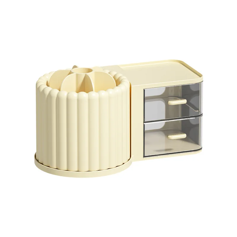 New Design Plastic Cosmetic Organizer with Drawer Lipstick and Skincare Cream Makeup Storage Box Desk Organizer