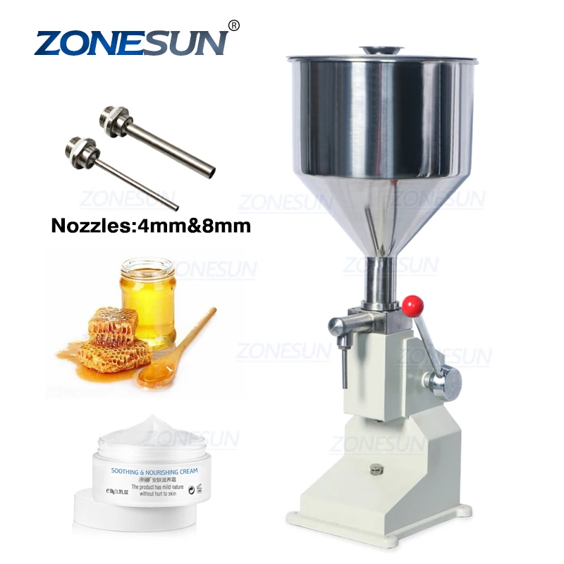 
ZONESUN A03 Hand Operated Filling Machine Manual Cosmetic Paste Sausage Cream Liquid Filling Supply  (60680703319)