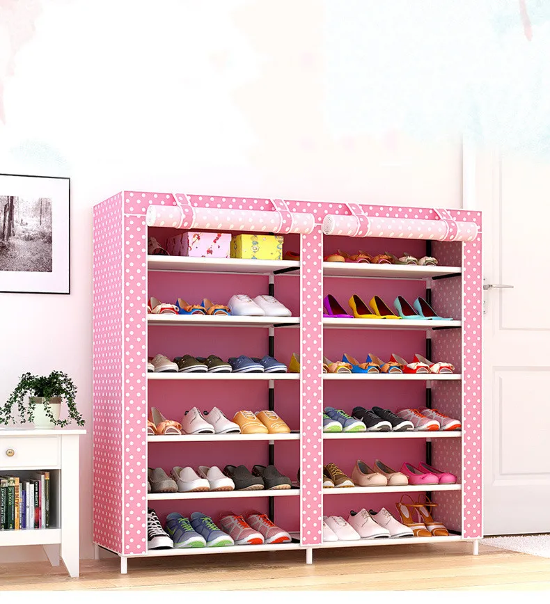 
Cheap modern plastic metal shoe storage cabinet folding portable canvas shoe rack simple design price 