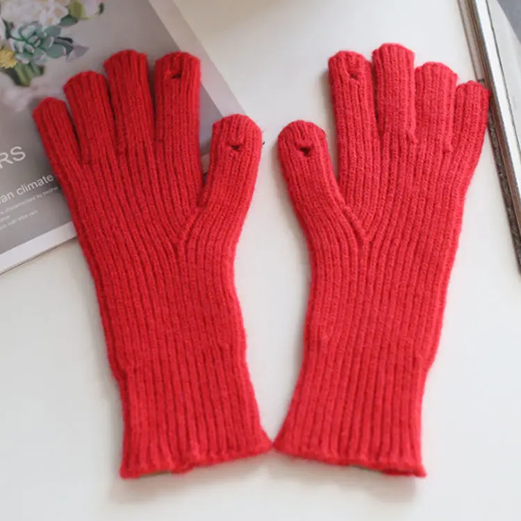 Оптовая продажа несколько цветов вязальная машина зимние акриловые варежки для женщин дизайнерский шарф