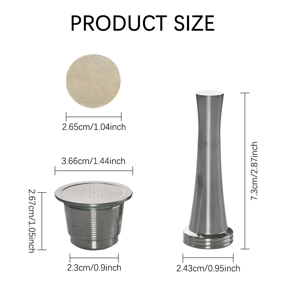 Customized 1Set Reusable Coffee Capsule Compatible With Nespresso Espresso Machine Coffee Filter Paper Coffee Capsule