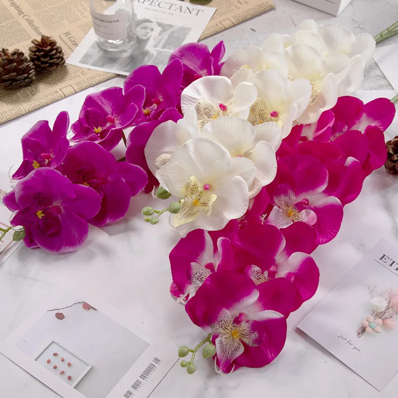 Wholesale real touch high simulation faux silk flowers cheap price artificial butterfly orchids phalaenopsis flower for wedding