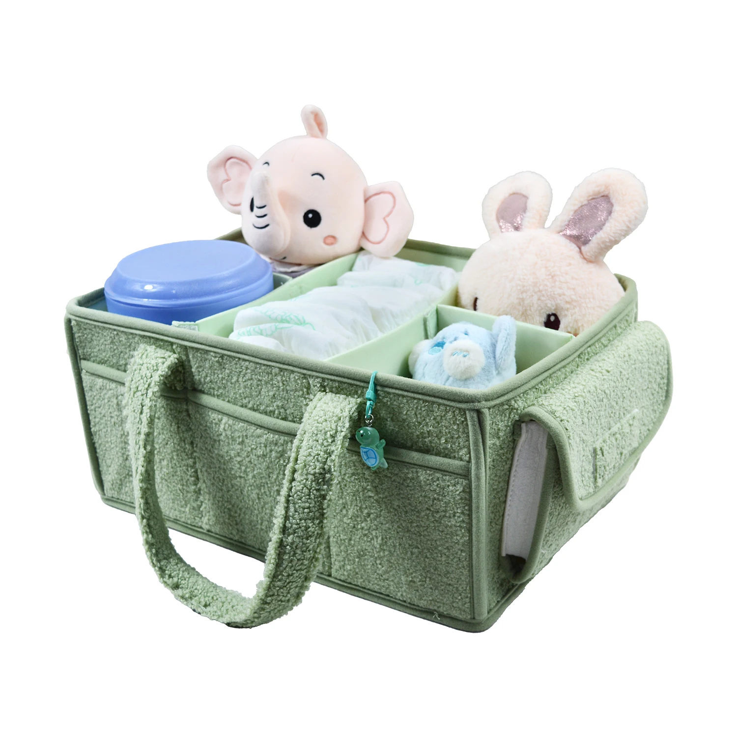 Soft Teddy Fabric Collapsible Laundry Basket Storage Baby Closet Organizer Storage Basket Teddy Diaper Caddy