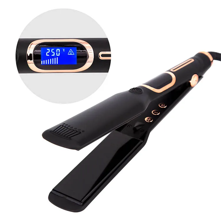 plancha de cabello professional straight hair flat iron ion wide plate 480F ceramic coated MCH straightener