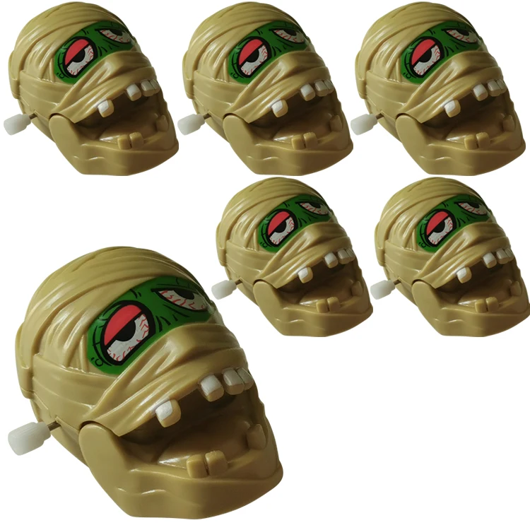 6pcs Funny Chinese zombie skull witch Pumpkin vampire Halloween children wind-up toys candy toys.