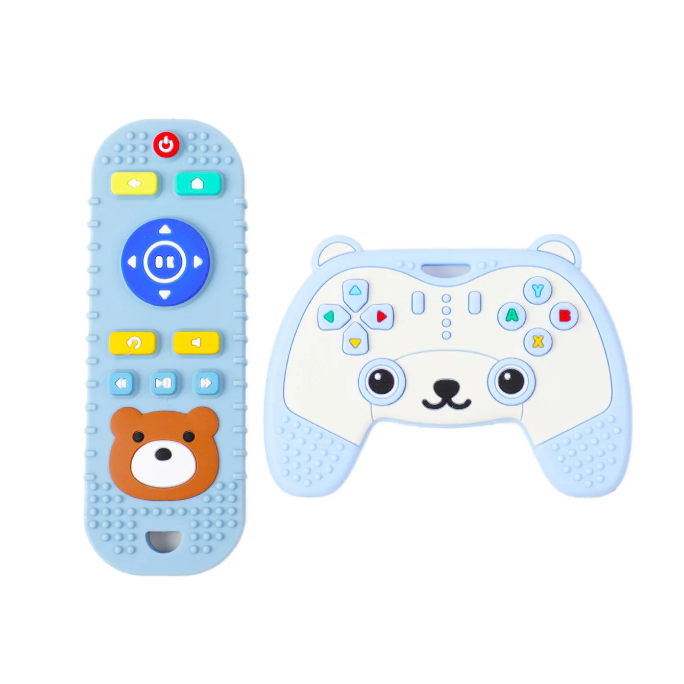 bpa free soft silicone phone teether silicone remote control teether shape silicone teething toys remote teether for baby