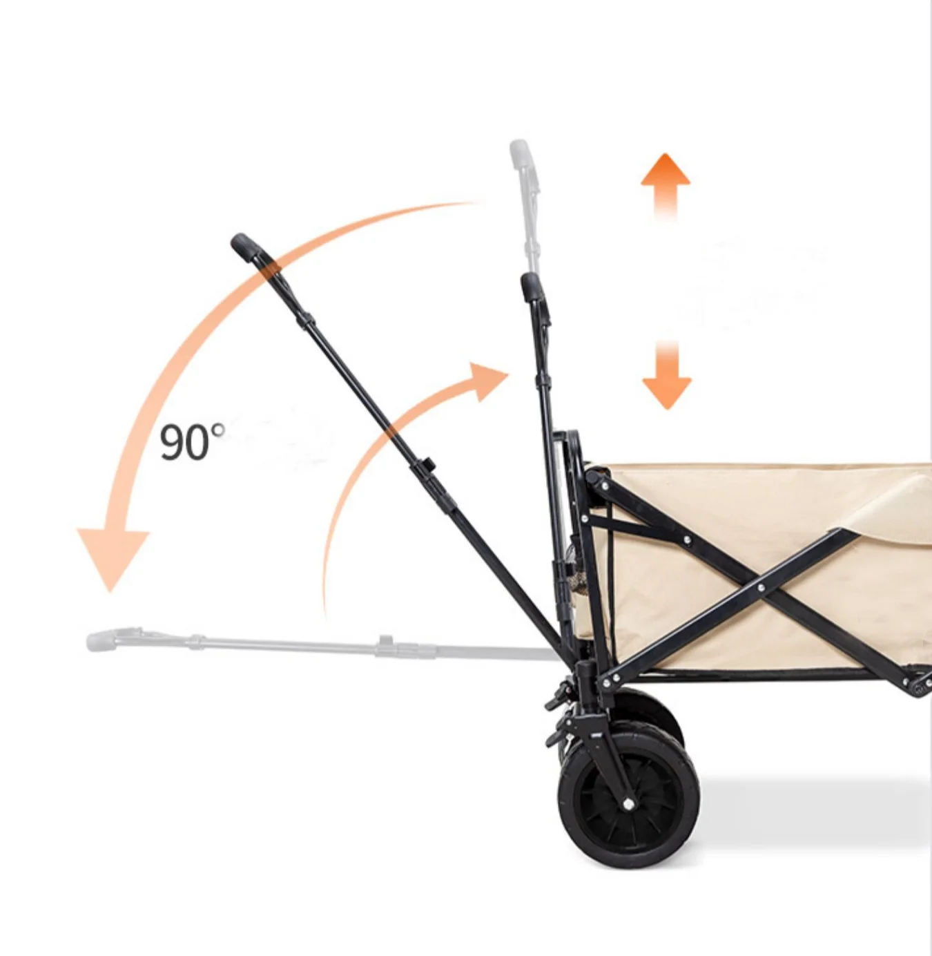 Entai Wholesale Custom Outdoor Garden 4 Wheels High Quality Metal Camping Cart Foldable Wagon Trolley