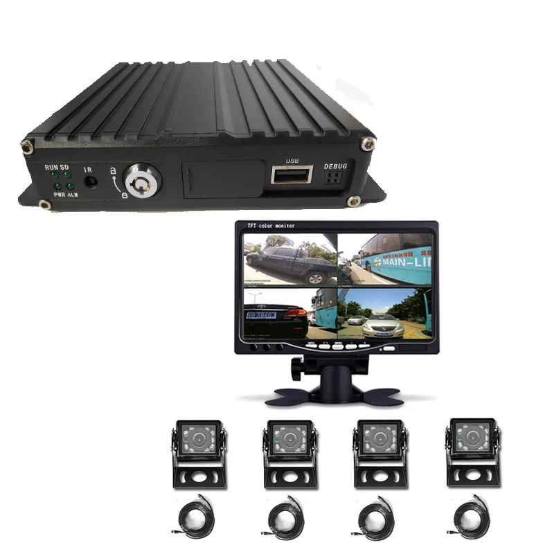 
4CH 720P/1080P Mobile DVR Kit Support 3G 4G WiFi GPS MDVR with Car/Bus/Truck/Vehicles Camera Recorder 
