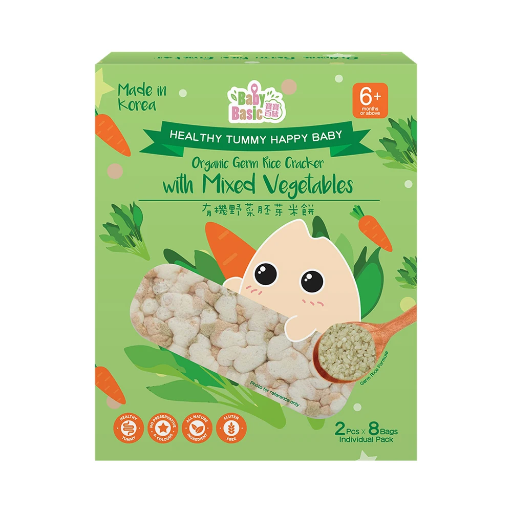 Baby Basic Bite sized Rice Cracker Multipurpose food 6M+ Mixed Vegetables BLW Food Complementary Food No perservatives Low MOQ