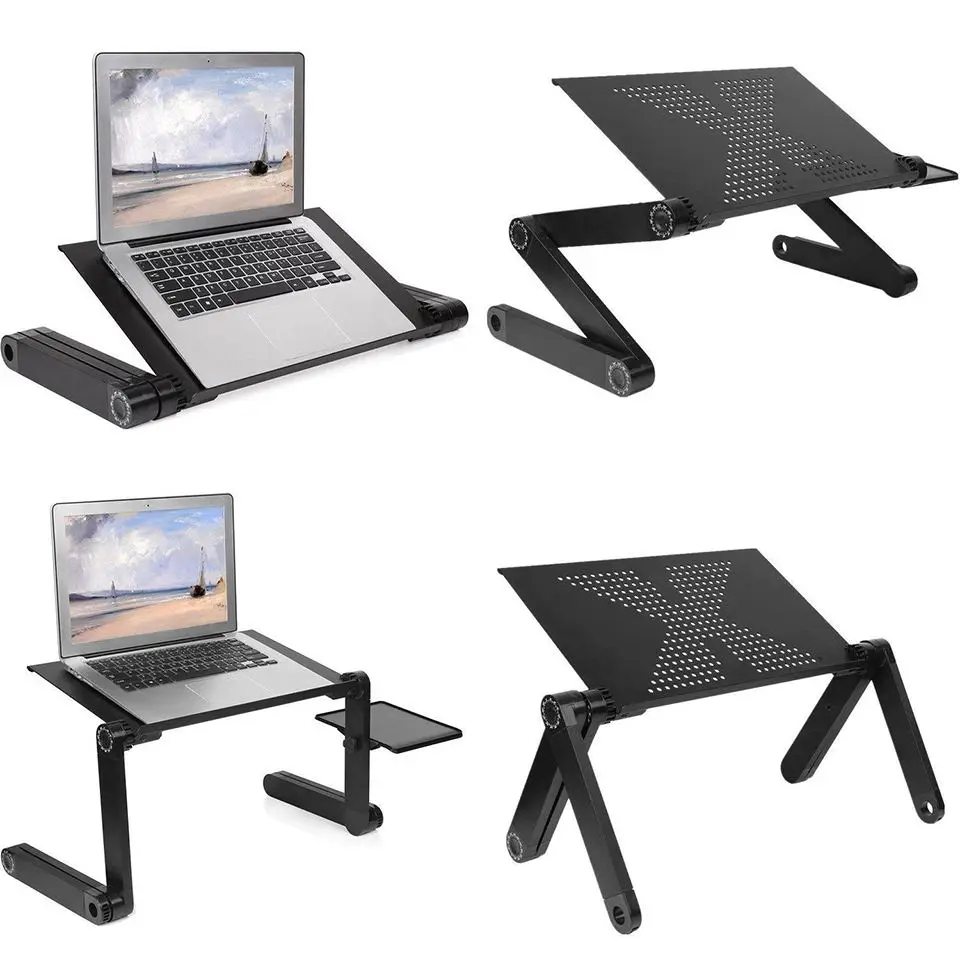 2020 Top Selling Adjustable Laptop Stand For Bed , Flexible Foldable Aluminum Laptop Stand