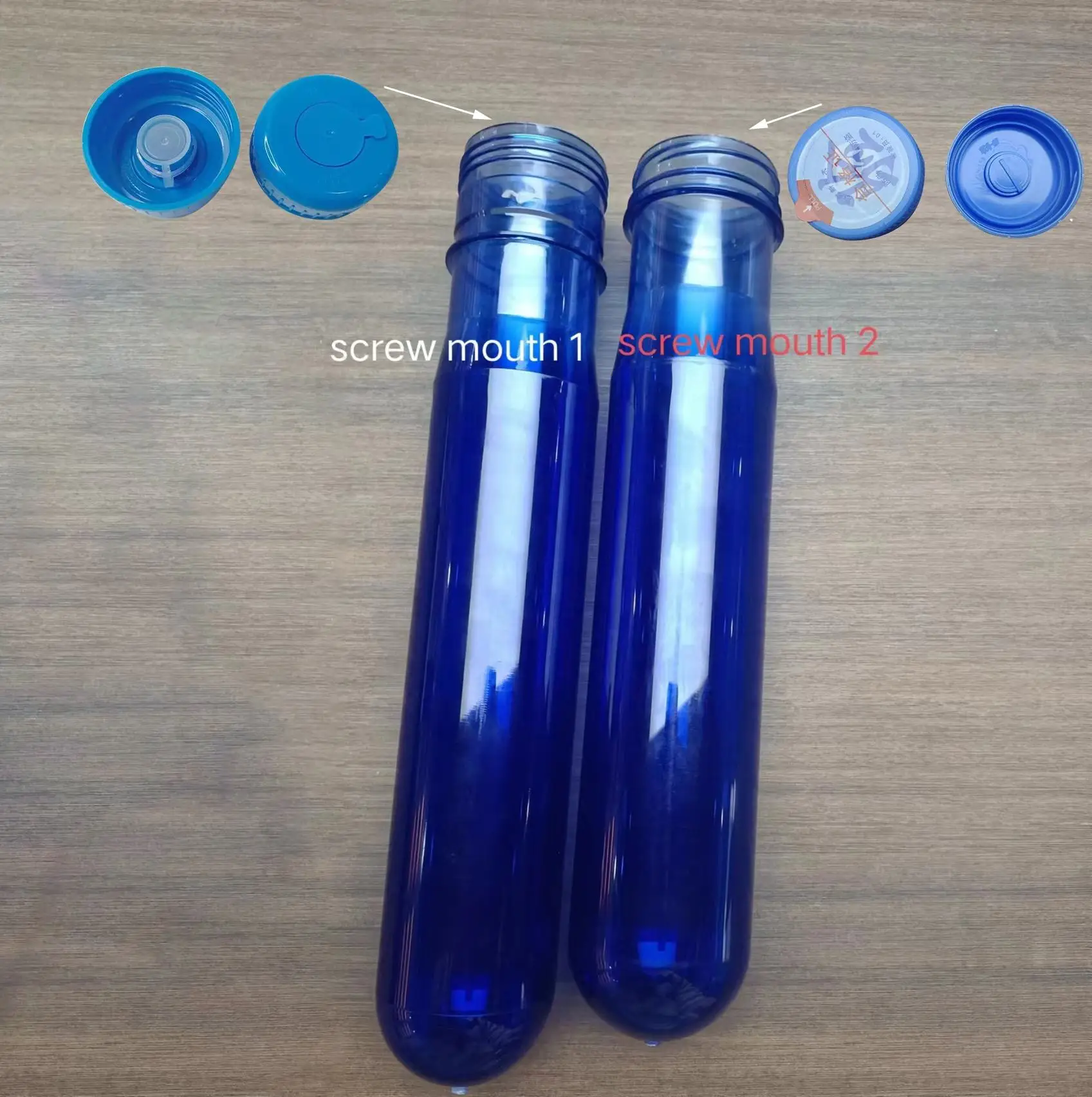 Plastic gallon preform screw or pressure mouth 55mm neck 750 19l 20 liter 5 gallon pet bottle preform for mineral water barrel
