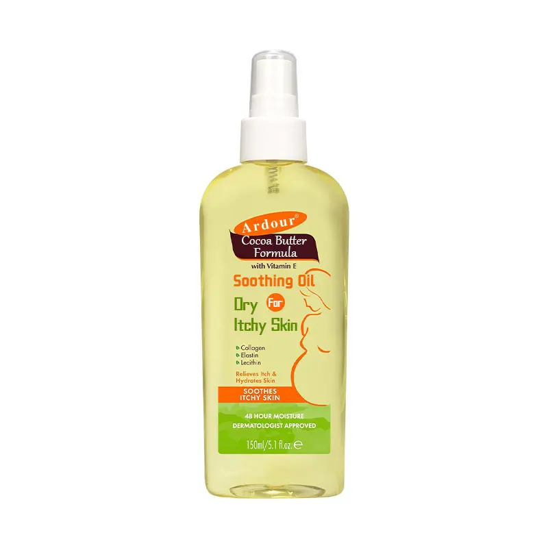 Cocoa Butter Formula Soothing Oil With Vitamin E Dry Itchy Skin Relief Pregnancy-Safe Anti-Itch Body Oil 5.1 Ounces