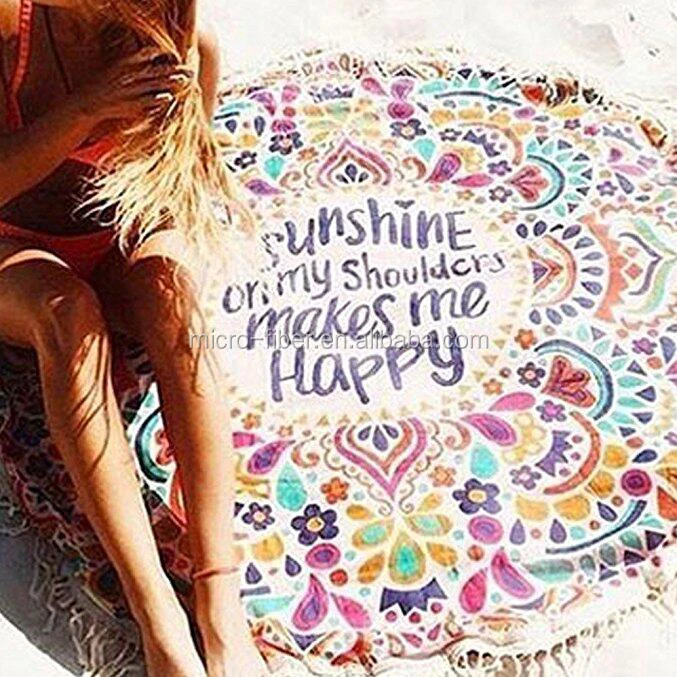 Circular UltraFiber Beach Blanket: Premium Microfiber Round Towel for Stylish Beach Lounging