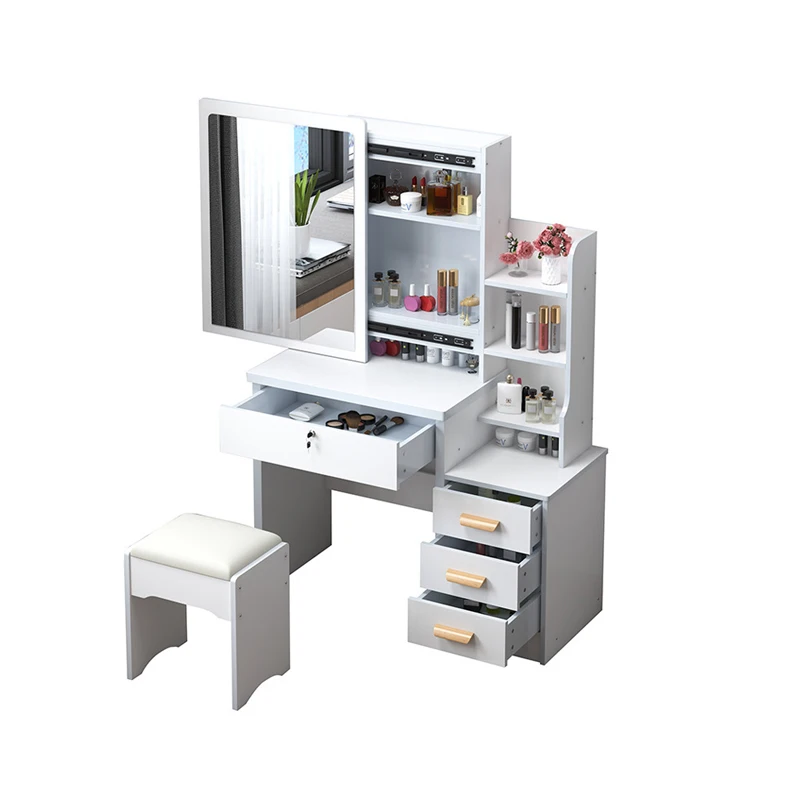 Corner Makeup Desk Smart For With Mirror Gold Box Table Vanities Pink Beauty Store Lighted Case Organizer Modern Kit Vanity