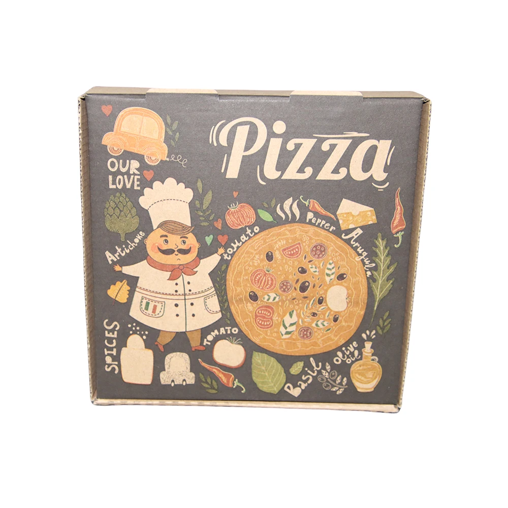 16 18 inch white kraft custom logo design food pizza packaging box cheap personalized corrugated brown paper pizza boxes