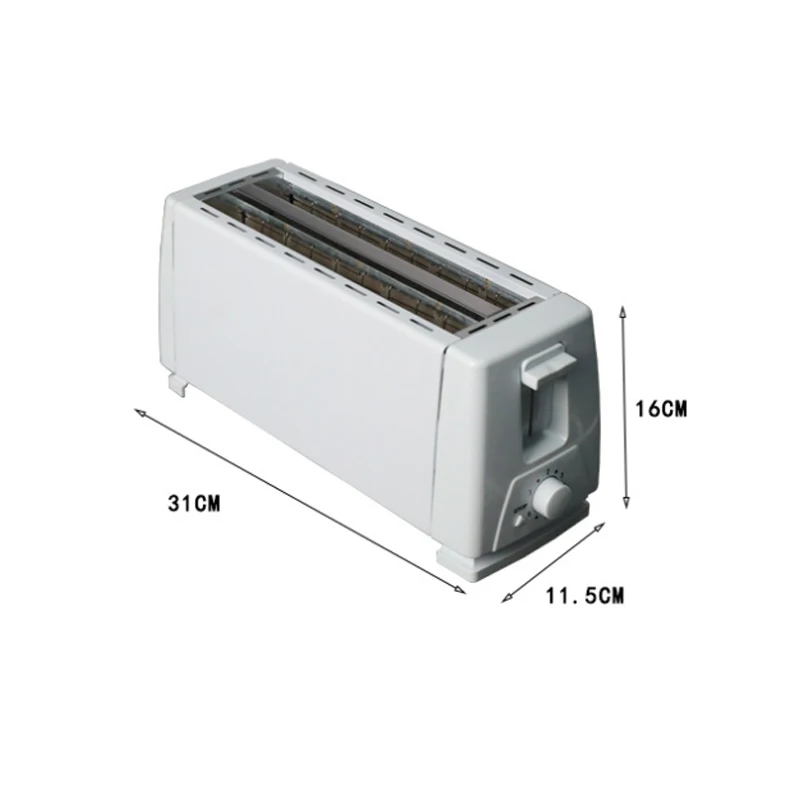 Электрический тостер с двойной панелью для завтрака, хлеба-сэндвич, 4 ломтика, тостер для хлеба для домашнего использования