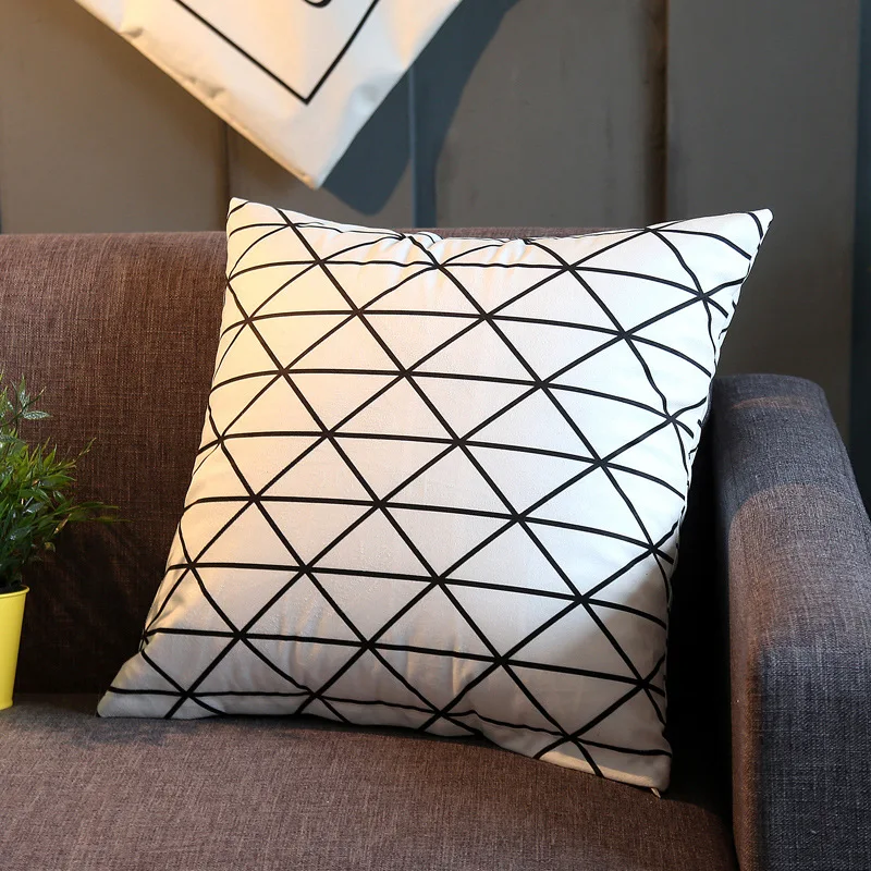 Cross-Border Home Pillow Square Pattern Portable and Washable Sofa Cushion for Sleeping for Hotels Made of Polyester