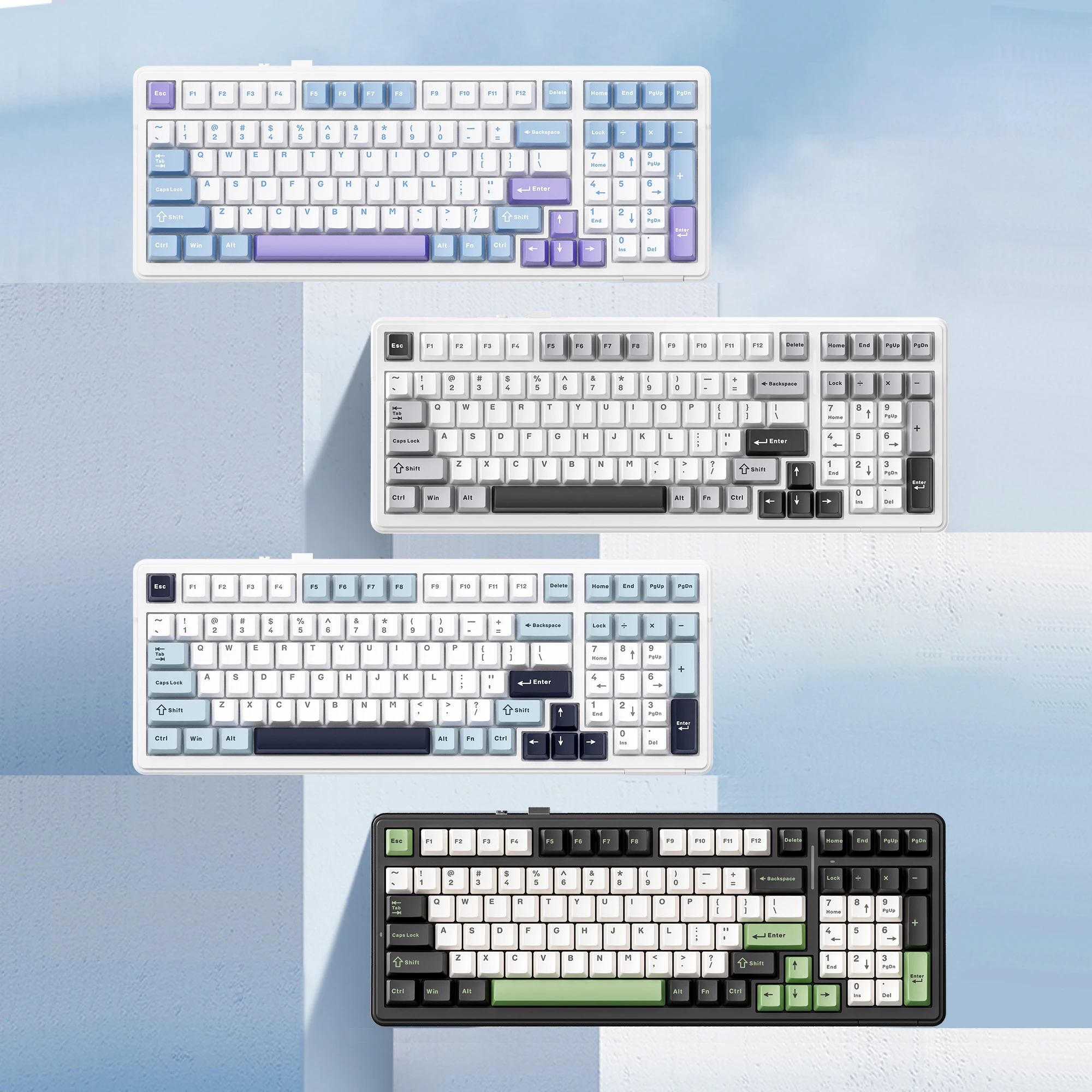 FR4  Kludge F99 AULA hotswap rgb gamer gaming mechanical keyboard 99 key 80% teclado mechanic 3 modes clavier US keyboards