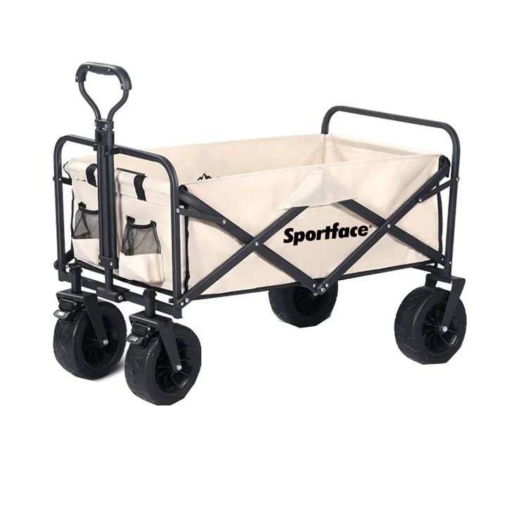 Sportface Outdoor Multi-functional Folding Trolley Portable Equipment Camp Car With Roof Camping Equipment Trolley