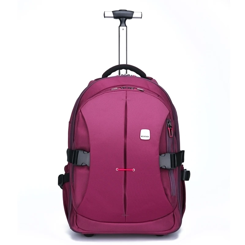 Multi-function roller laptop backpack trolley bag pull rod luggage backpack hand push schoolbag 2024