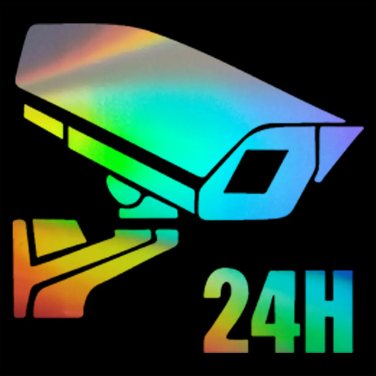 24 Hours Monitoring Car Laser Sticker Vinyl Decal Car Truck Bumper Window Laptop Sticker Decor Gift Die Cut Decals Window Glass