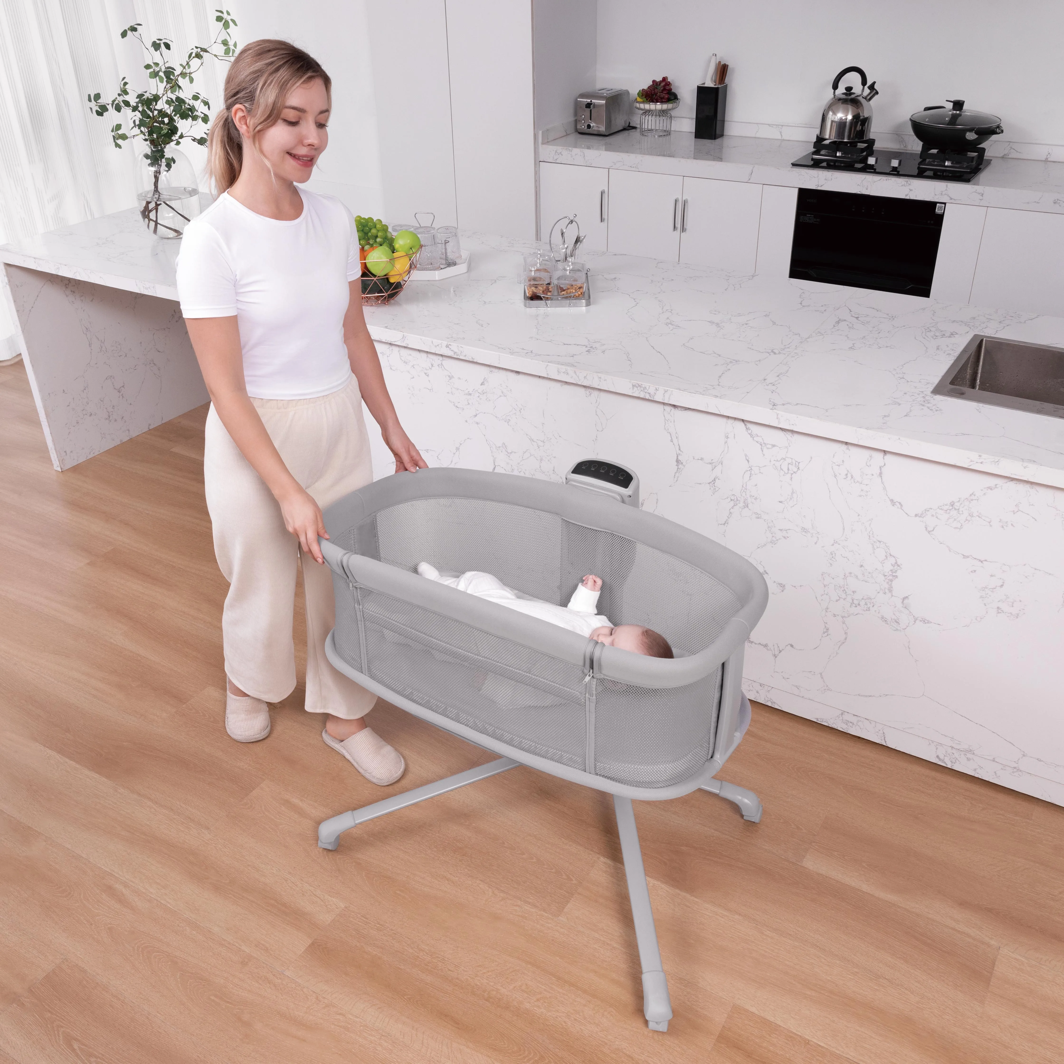 Hot Selling Swing Multi-function Child Bassinet Cradle Rocking Crib Automatic Baby Bed And Rocker