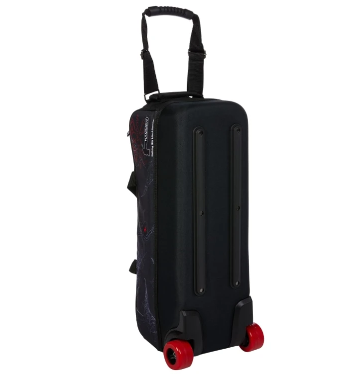 Heavy duty detachable 3 ball bowling bag roller triple tote bags with skateboard wheels