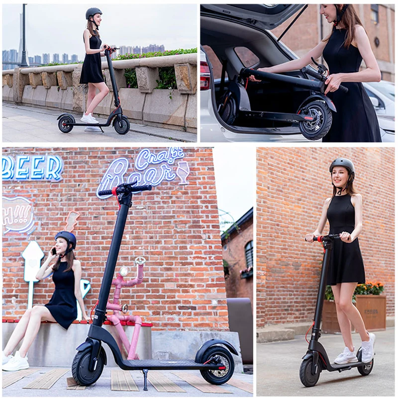 Best HX X7 Foldable Electric Kick Scooter LCD display 10 inch 350W electric mart two-wheel skateboard scooter for adults folding