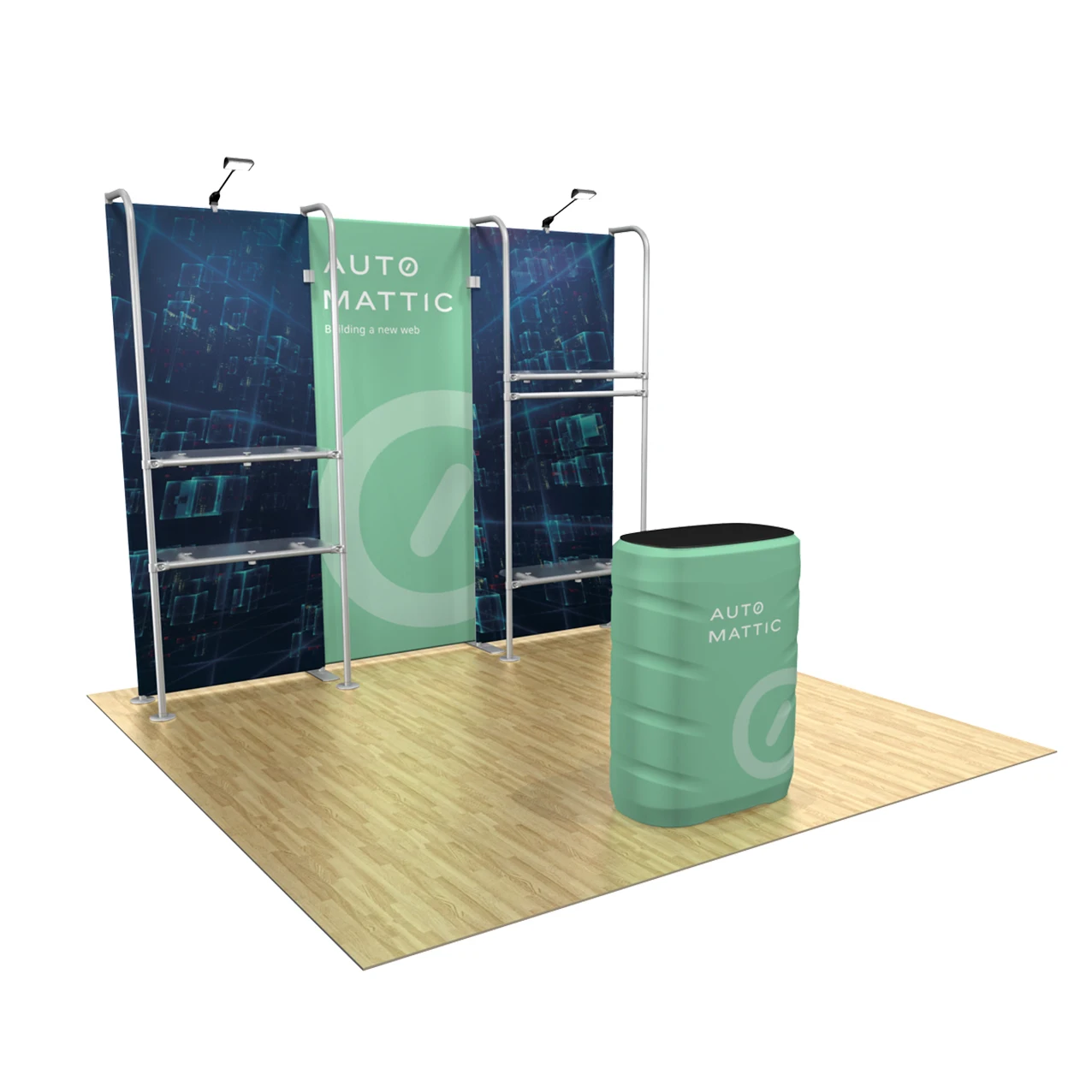 Aluminum Easy Up Promo Tension Fabric Display Trade Show Backdrop Booth Frame Straight Pop Up Displays