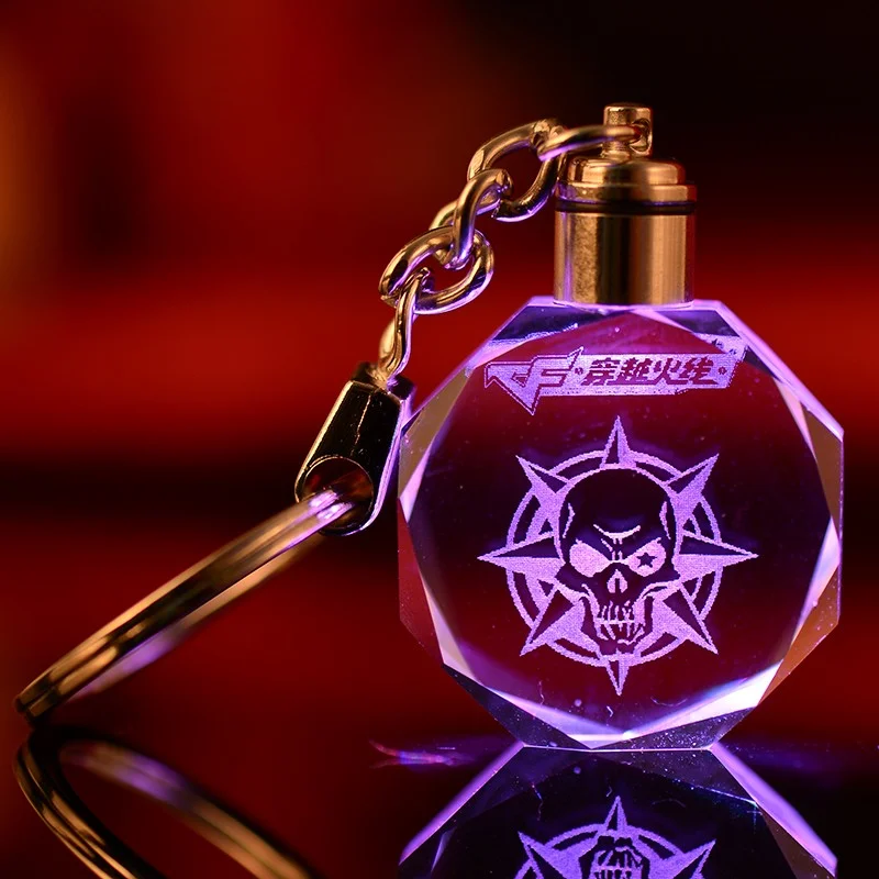 Wholesale Customized Logo Led Crystal Keychains for Gift