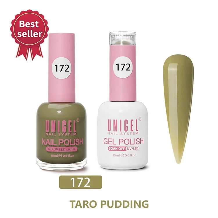 Unigel #163-#180 Wholesale Nails System 98% Matching Wholesale Solid Colors 2in1 UV Gel Polish and Nail Lacquer