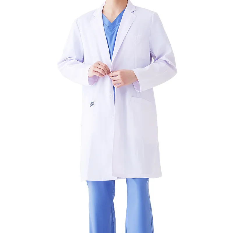 Professional Lab Coat for White Unisex Lab coat Cotton Poly Medical Doctor Nurse Med Laboratory Coat