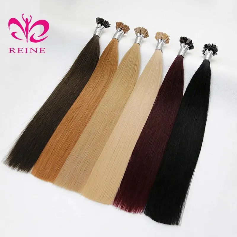 Straight Flat Tip Hair Extensions Natural Real Human Hair Extensions Keratin Capsule 50pcs/ Set Brown Blonde Color 12-30inches