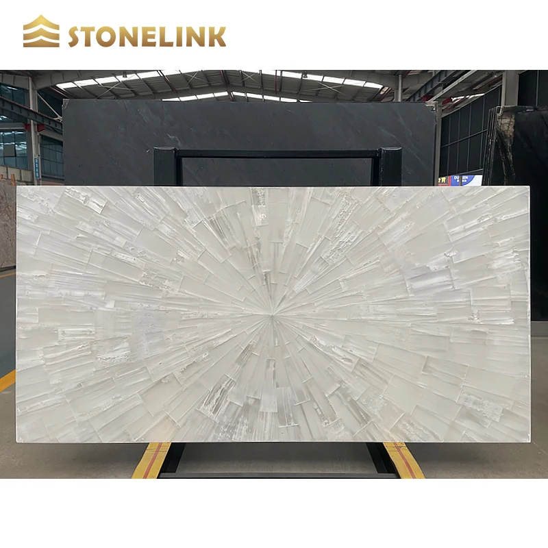 Customize Natural Gem Stone White Luxury Stone Slab  Wall Decoration Translucent Slab