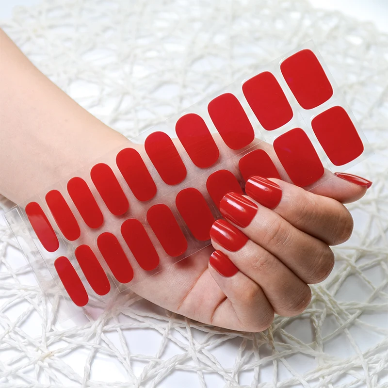 Hot selling good quality 11 size colorful nails art stickers disposable healthy gel nail stickers