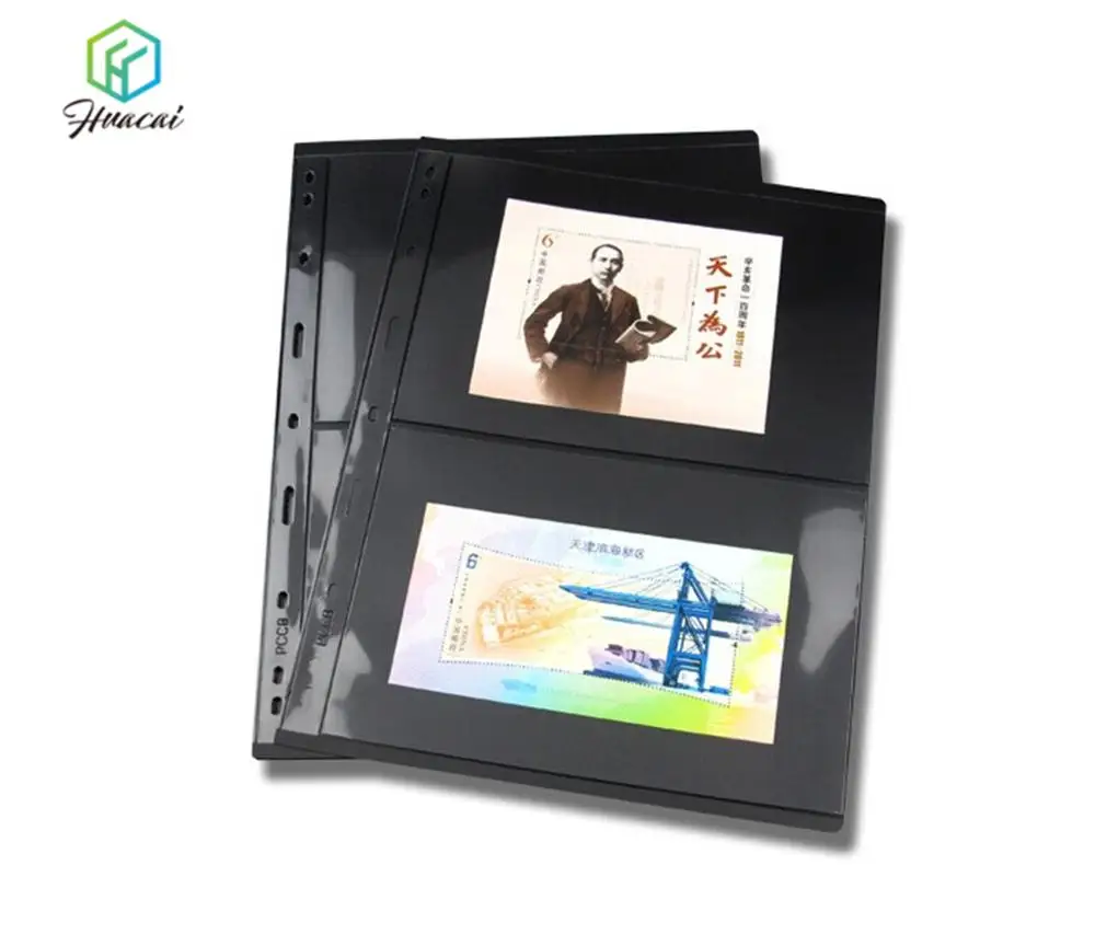 Hot selling Plastic PVC ring binder albums for coins banknote and stamps vertical 3 rows