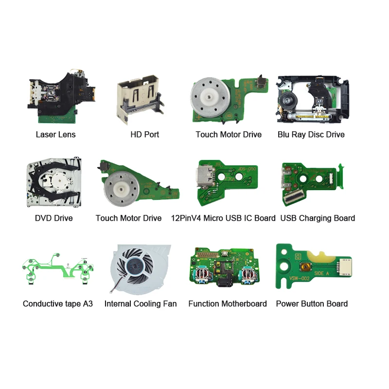 for Sony PlayStation 4 Pro WiFi Antenna Cable Internal Cooling Fan Power Eject Button Touch Pad Controller Power Supply