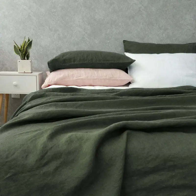 Factory Direct Sell Bed Linen Luxury Customized Size 100% Pure Flax Linen Fabric Bedsheets
