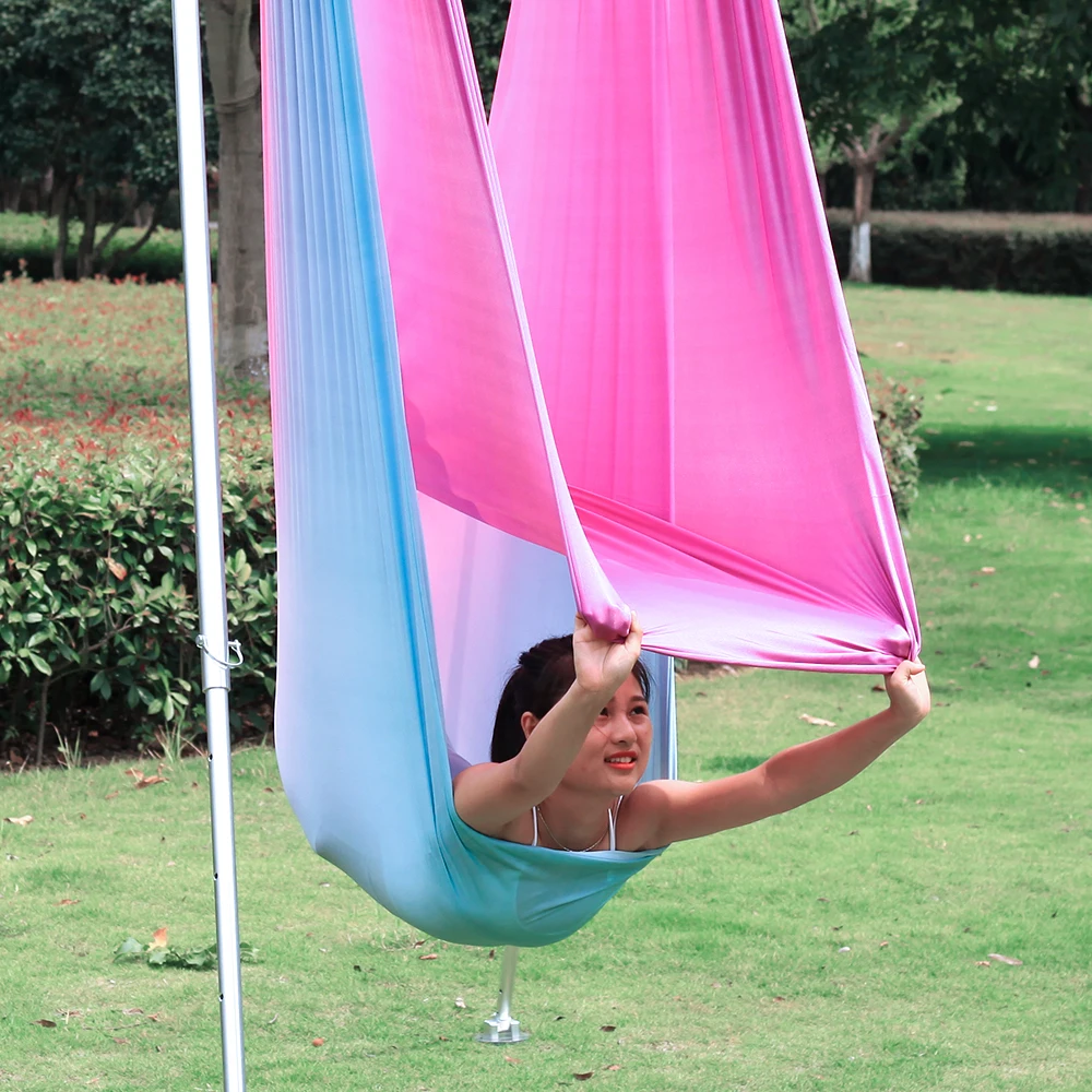  Hot Sales Yoga Hammock Set High Strength 100% Nylon 5Mx2.5M Low Stretch Aerial Silk Swing Wholesale for Body