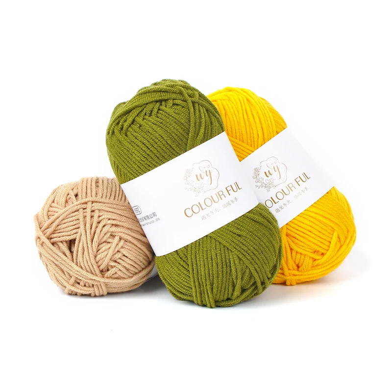 
Amazon Hot Sale Dyed Worsted Art Thick Cotton Thread 100% Milk Cotton Knitting Yarns for Weaving Socks 