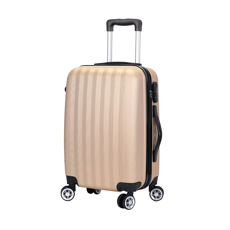 Custom made newest design golden color abs hard shell trolley suitcase sets