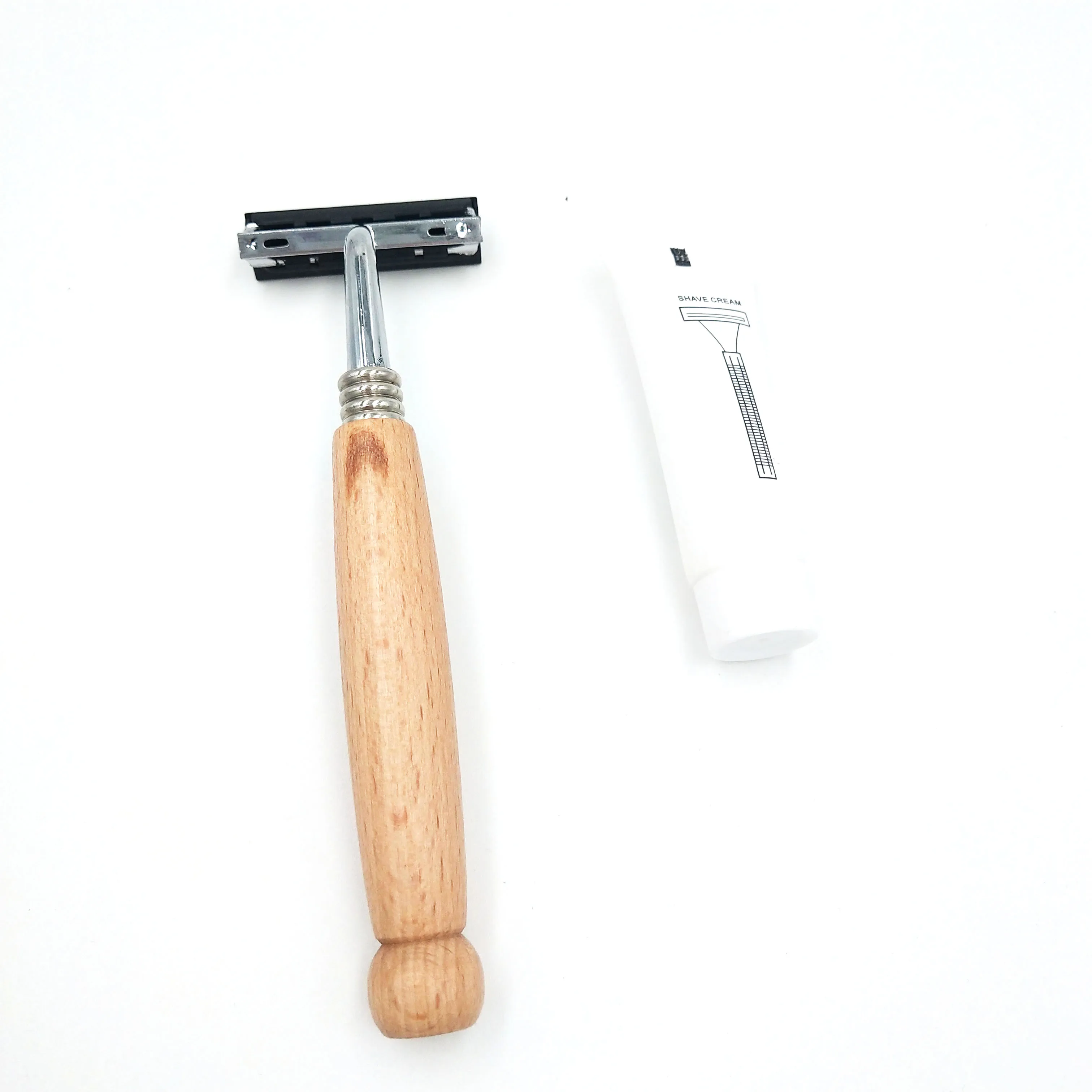 Disposable Bamboo Wooden Safety Handle Razor Shaving Razor Twin Blade Stainless Steel Blade Bamboo