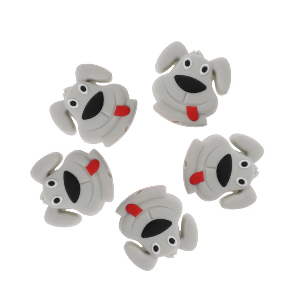 
High quality Silicone BPA Free food grade Baby Silicone toys dog Shape Teether animal Beads Baby Teething Beads 