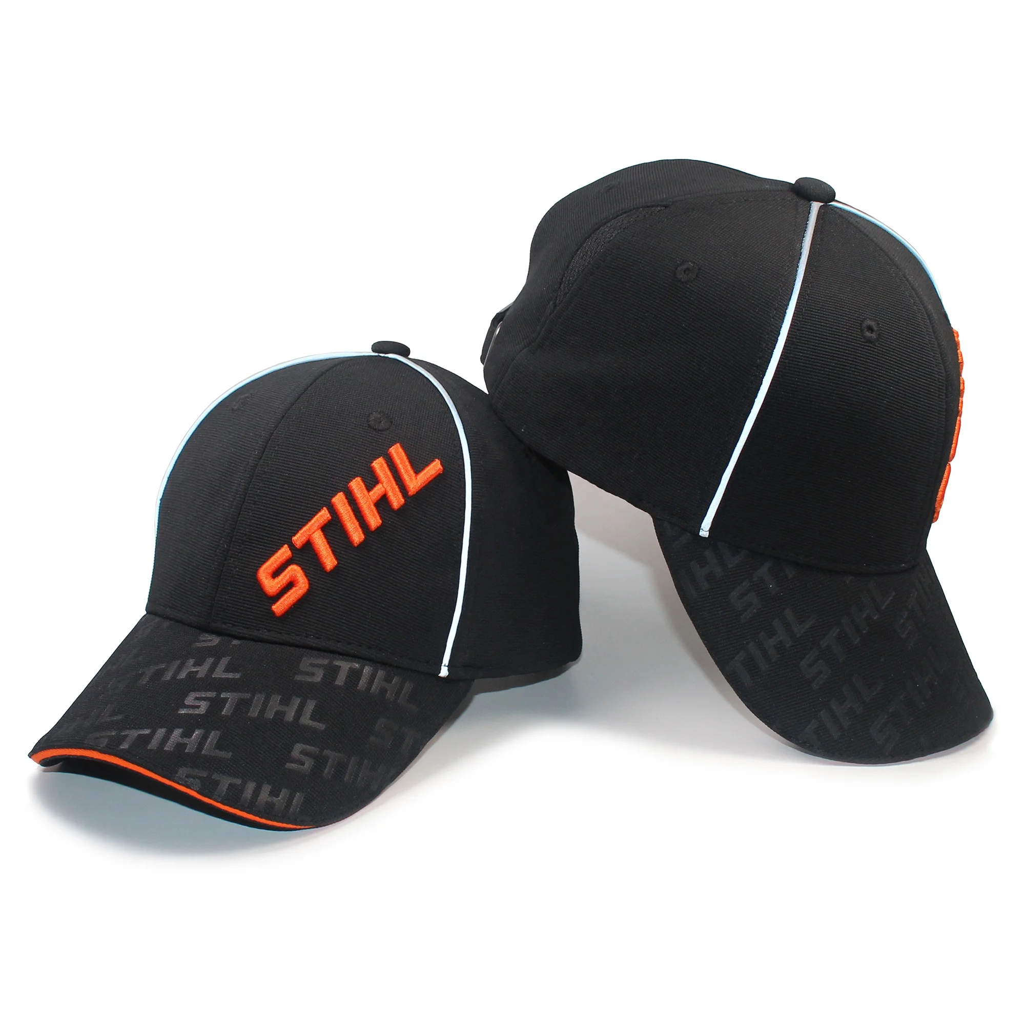 Ottoman Spandex 3D embroidery Breathable Adjustable Snapback  Baseball Caps