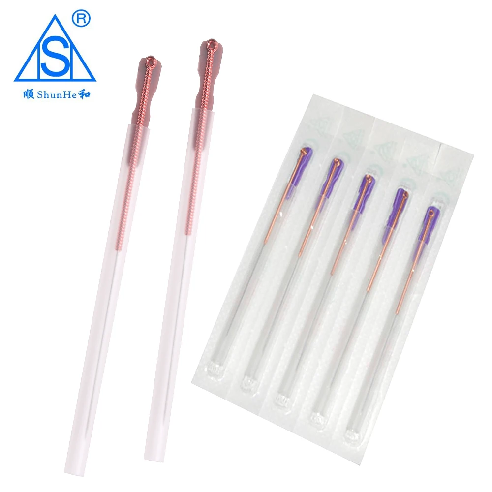 high quality copper sterile handle acupuncture needles with tube