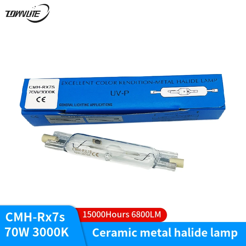 Imported raw materials have a long life R7S 70W 118MM 3000K yellow light long life 15000H ceramic metal halide lamp