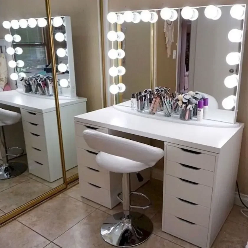 wholesale only modern white hight gloss paint vanity dressing table