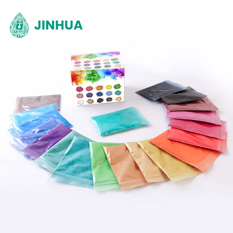 JINHUA 24 цвета эпоксидной смолы цветной пигмент бесплатные образцы слюдяной